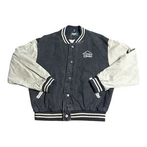 VINTAGE 80s Coors Rodeo Denim Varsity Jacket Men's Large GREAT CONDITION